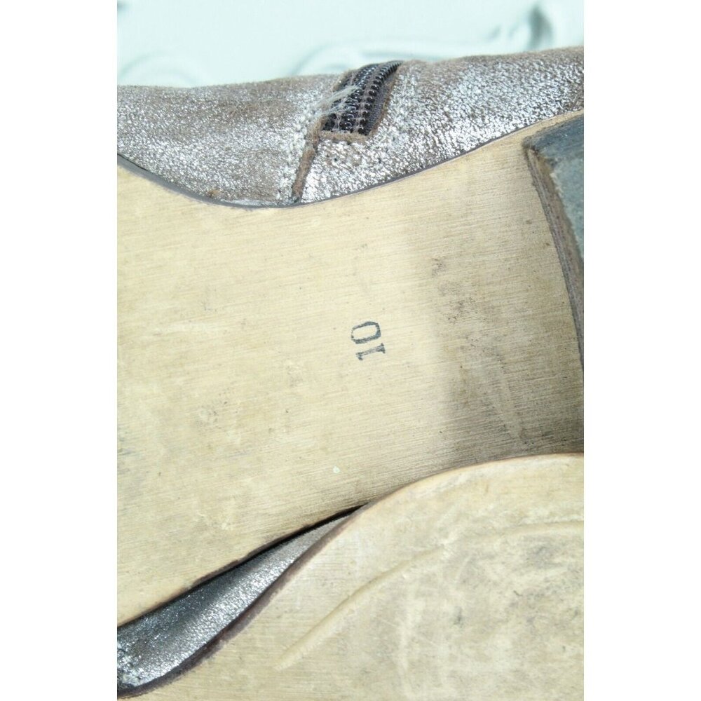 Seychelles Metallic Brown Slouch Side Zip Almond Toe Ankle Boots Size 10 - Picture 8 of 9